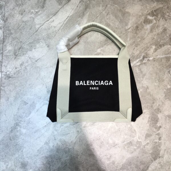 Balenciaga Navy Small Cabas Tote Bag In White, For Women, Women's Bags 18.5in/47cm