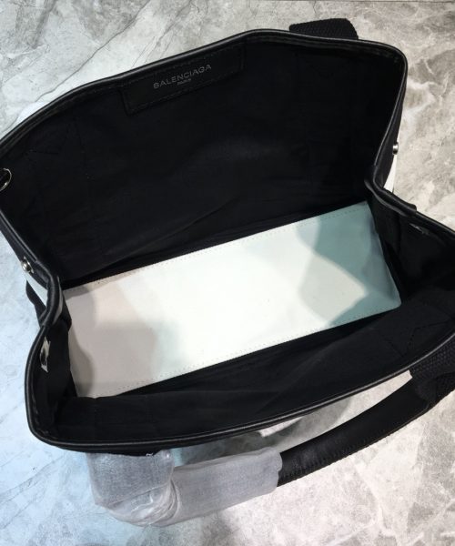 Balenciaga Navy XS Tote Bag In Black And White, For Women, Women's Bags 12.6in/32cm