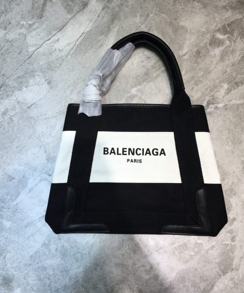 Balenciaga Navy XS Tote Bag In Black And White, For Women, Women's Bags 12.6in/32cm