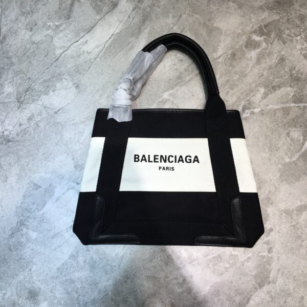 Balenciaga Navy XS Tote Bag In Black And White, For Women, Women's Bags 12.6in/32cm