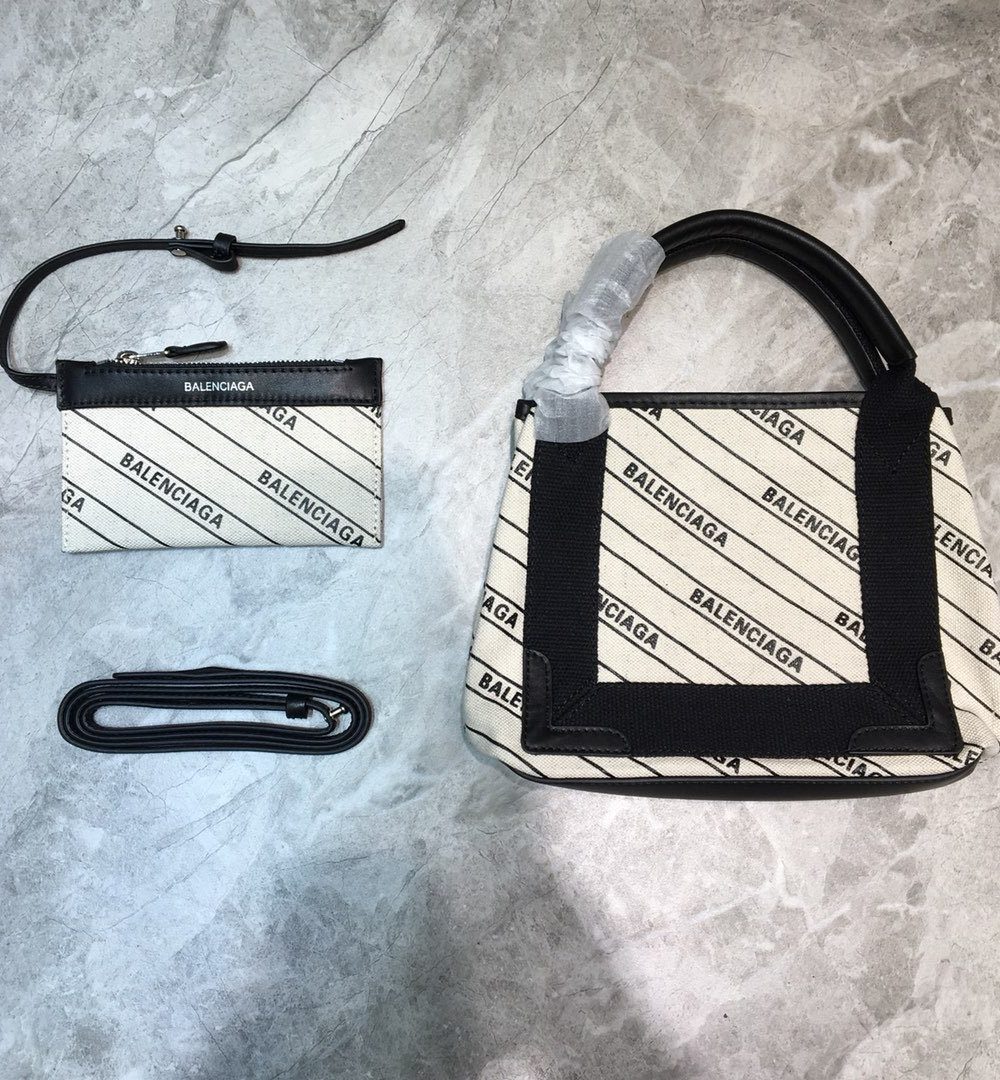 Balenciaga Navy XS Tote Bag In White, For Women, Women's Bags 12.6in/32cm