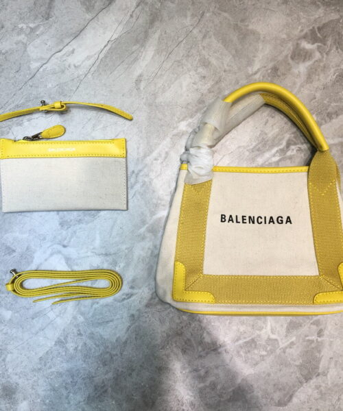 Balenciaga Navy XS Tote Bag In Yellow, For Women, Women's Bags 12.6in/32cm