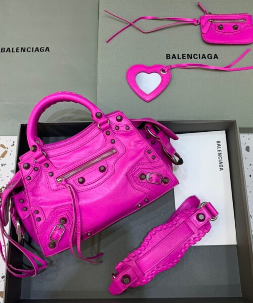 Balenciaga Neo Cagole XS Handbag In Dark Pink, For Women, Women's Bags 10.2in/26cm