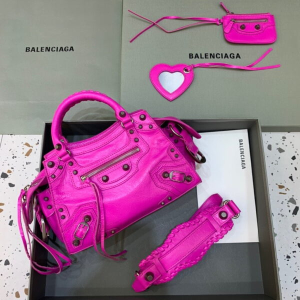 Balenciaga Neo Cagole XS Handbag In Dark Pink, For Women, Women's Bags 10.2in/26cm