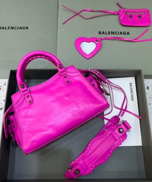Balenciaga Neo Cagole XS Handbag In Dark Pink, For Women, Women's Bags 10.2in/26cm