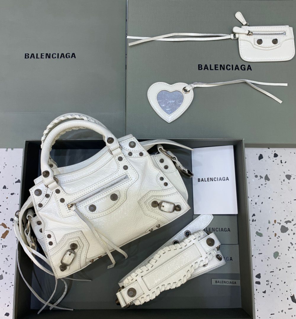 Balenciaga Neo Cagole XS Handbag In White , For Women, Women's Bags 10.2in/26cm 700940210B09104