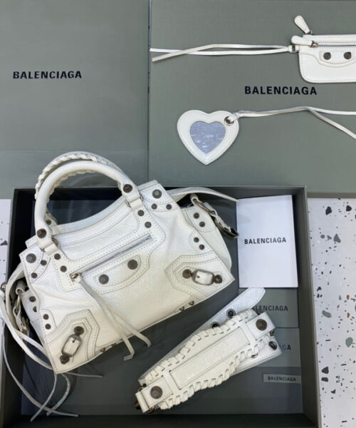 Balenciaga Neo Cagole XS Handbag In White , For Women, Women's Bags 10.2in/26cm 700940210B09104