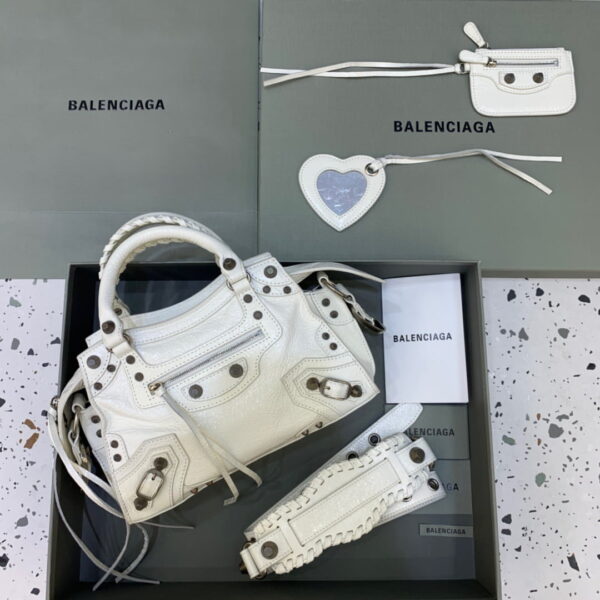 Balenciaga Neo Cagole XS Handbag In White , For Women, Women's Bags 10.2in/26cm 700940210B09104