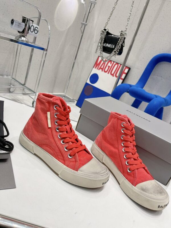 Balenciaga Paris High Top Trainers Red For Women