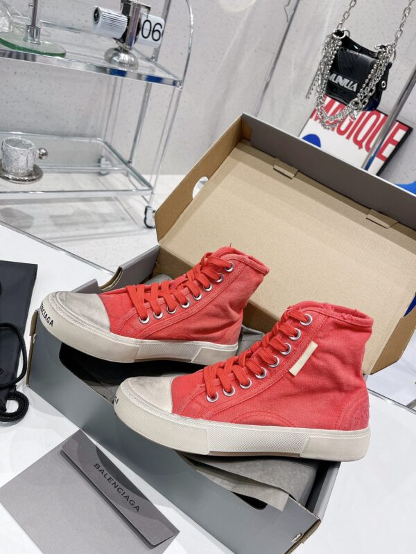 Balenciaga Paris High Top Trainers Red For Women