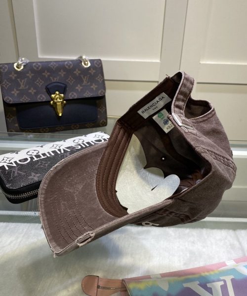 Balenciaga Political Campaign Destroyed Cap In Dark Brown