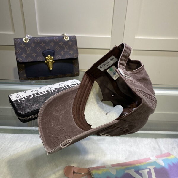 Balenciaga Political Campaign Destroyed Cap In Dark Brown