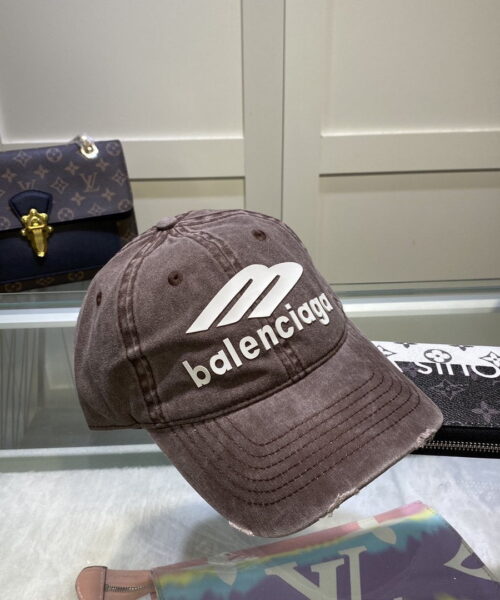 Balenciaga Political Campaign Destroyed Cap In Dark Brown