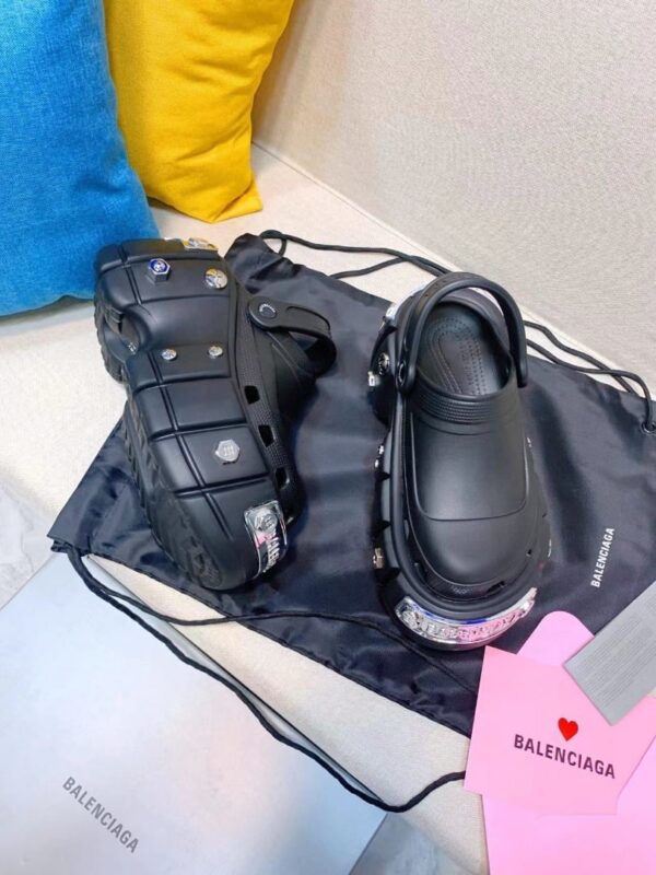 Balenciaga Pool Crocs Slide Sandal Black For Women