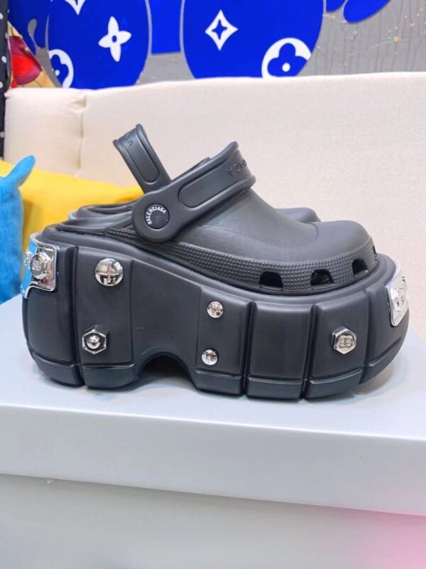 Balenciaga Pool Crocs Slide Sandal Black For Women