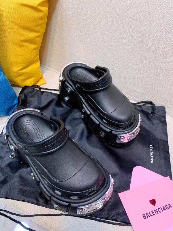 Balenciaga Pool Crocs Slide Sandal Black For Women