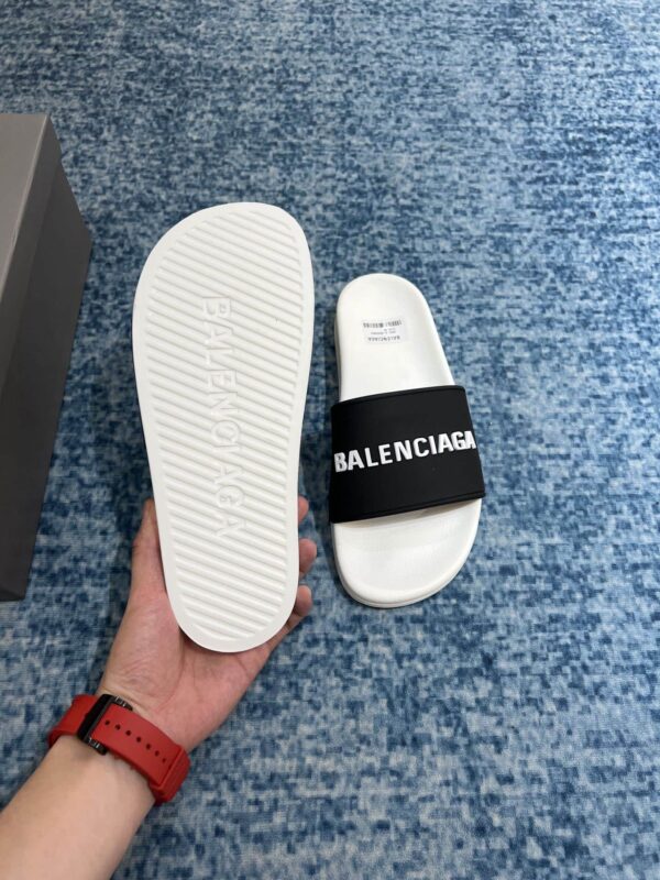 Balenciaga Pool Slide Sandal Black/White For Women