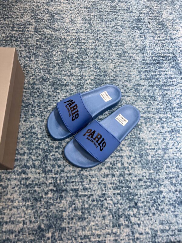 Balenciaga Pool Slide Sandal Blue For Women