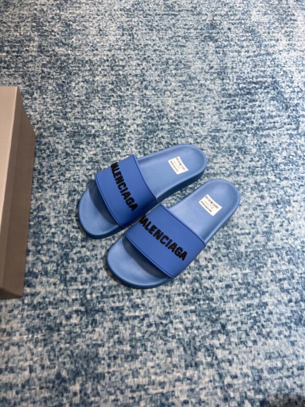 Balenciaga Pool Slide Sandal Blue For Women
