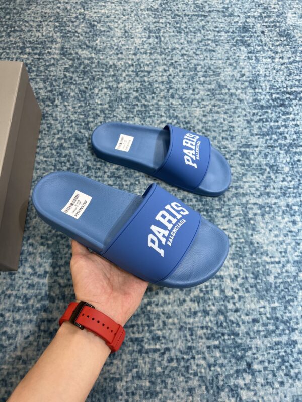 Balenciaga Pool Slide Sandal Blue For Women