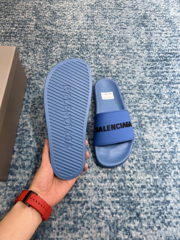 Balenciaga Pool Slide Sandal Blue For Women