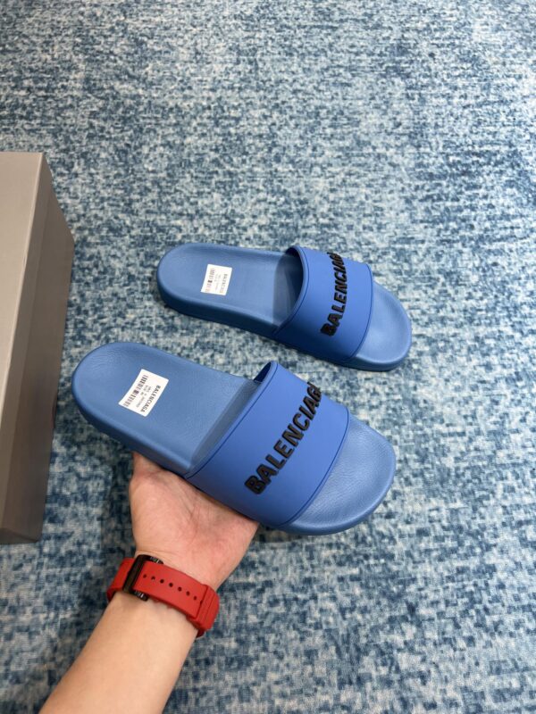Balenciaga Pool Slide Sandal Blue For Women