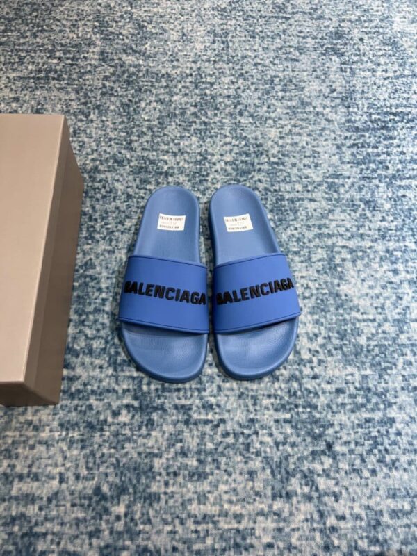 Balenciaga Pool Slide Sandal Blue For Women