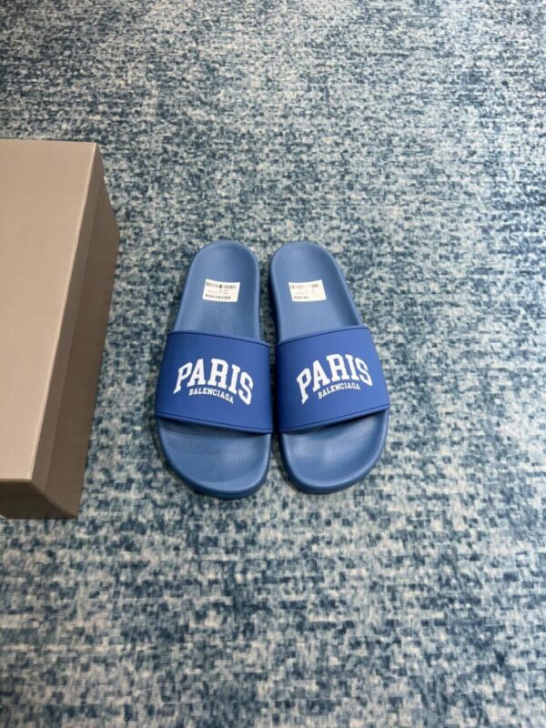 Balenciaga Pool Slide Sandal Blue For Women