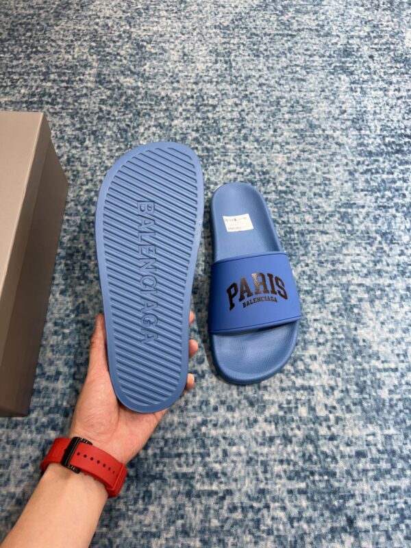 Balenciaga Pool Slide Sandal Blue For Women