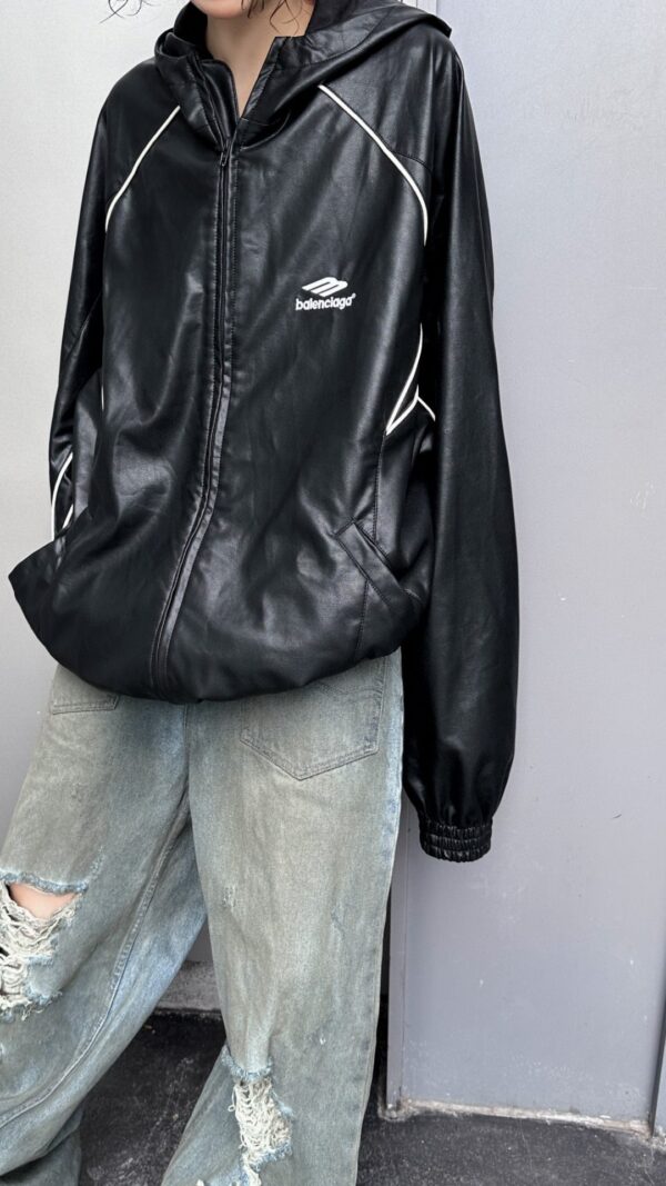 Balenciaga Reflective Plain Umbrella Jacket Black For Women