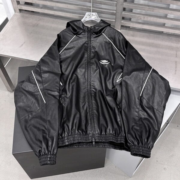 Balenciaga Reflective Plain Umbrella Jacket Black For Women