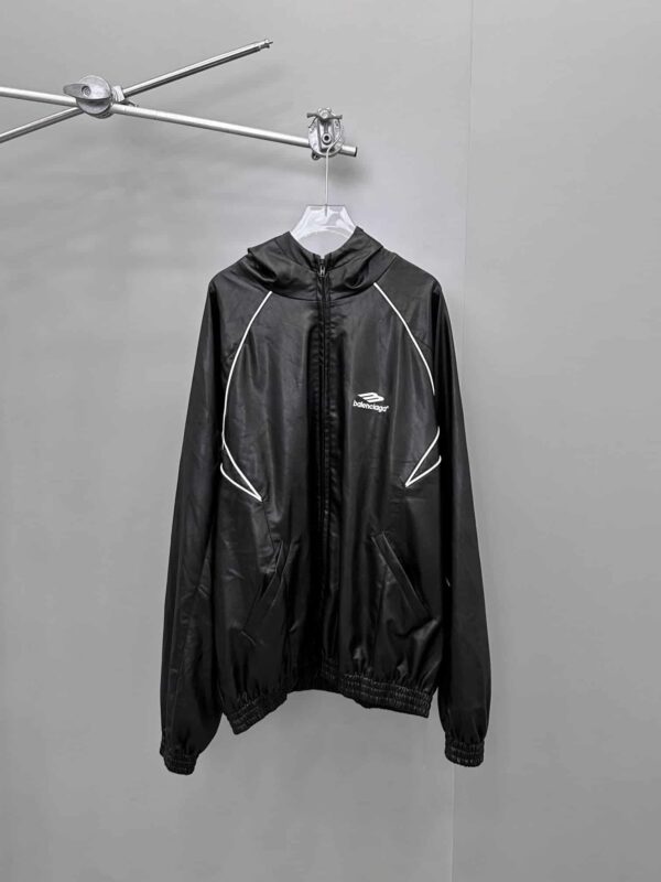 Balenciaga Reflective Plain Umbrella Jacket Black For Women