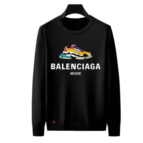 Balenciaga Ripped Logoprint Farfetch Sweatshirt Black For Men