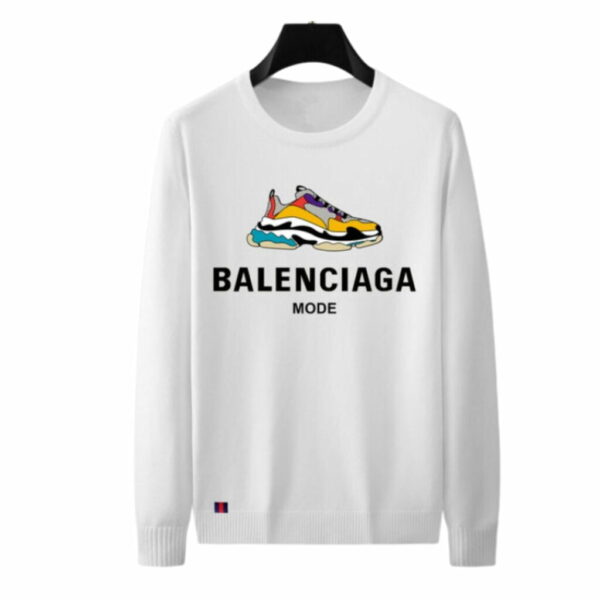 Balenciaga Ripped Logoprint Farfetch Sweatshirt White For Men