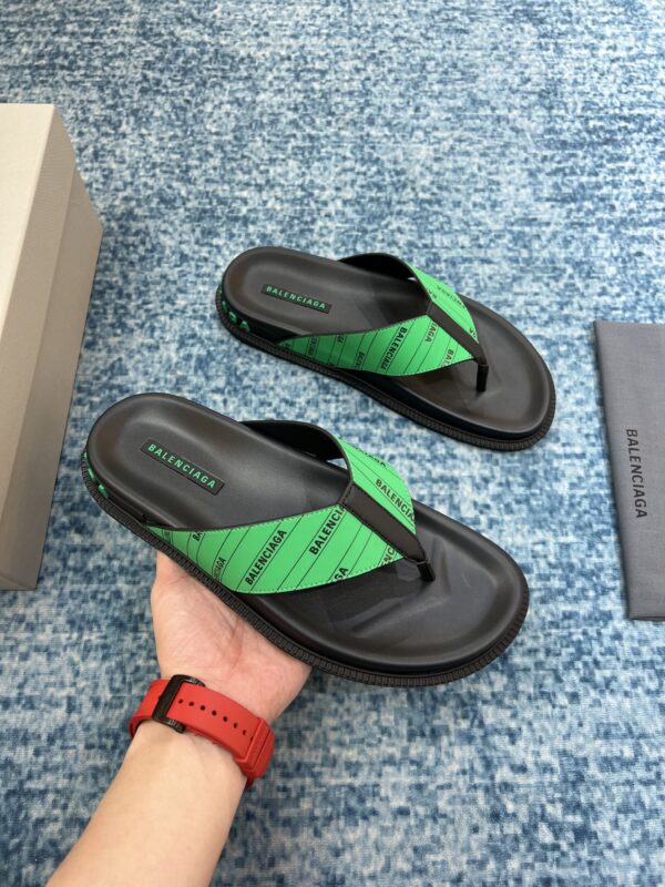 Balenciaga Slide Sandal Black/Green For Women