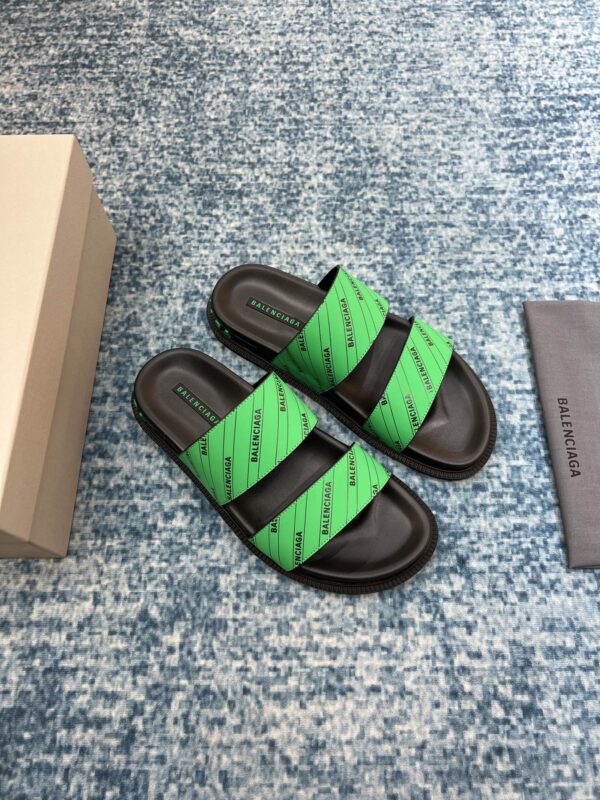 Balenciaga Slide Sandal Black/Green For Women