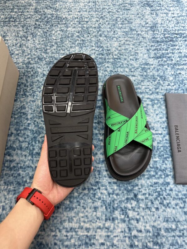 Balenciaga Slide Sandal Black/Green For Women