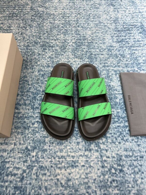 Balenciaga Slide Sandal Black/Green For Women