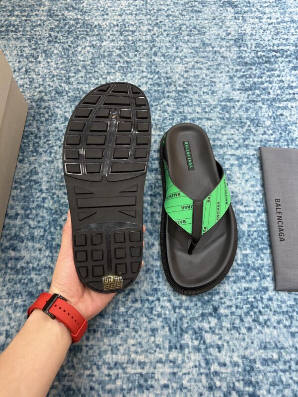 Balenciaga Slide Sandal Black/Green For Women