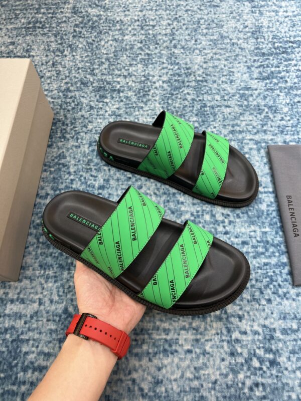 Balenciaga Slide Sandal Black/Green For Women