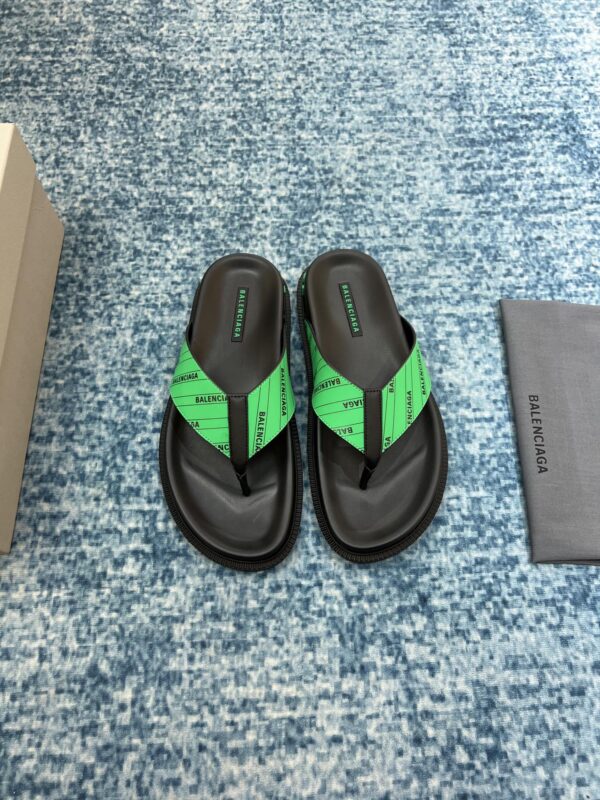 Balenciaga Slide Sandal Black/Green For Women