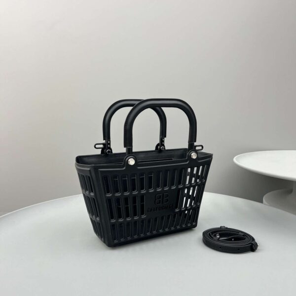 Balenciaga Small Mag Basket Bag White/Black For Women 11in/28cm