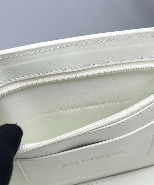 Balenciaga Small Mag Basket Bag White/Black For Women 11in/28cm