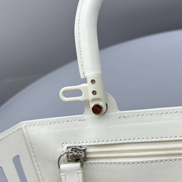 Balenciaga Small Mag Basket Bag White/Black For Women 11in/28cm