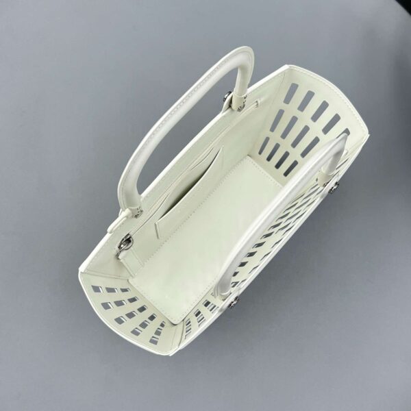 Balenciaga Small Mag Basket Bag White/Black For Women 11in/28cm