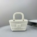 Balenciaga Small Mag Basket Bag White/Black For Women 11in/28cm