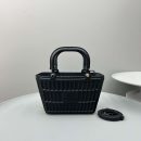 Balenciaga Small Mag Basket Bag White/Black For Women 11in/28cm