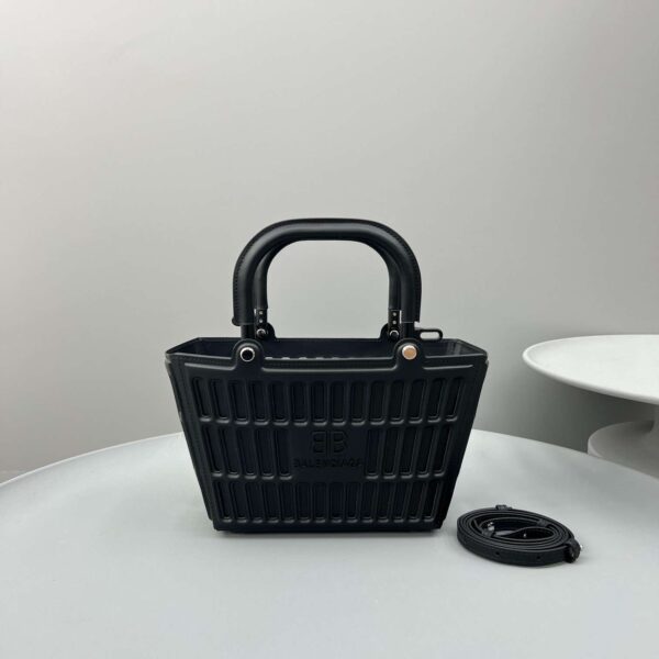 Balenciaga Small Mag Basket Bag White/Black For Women 11in/28cm