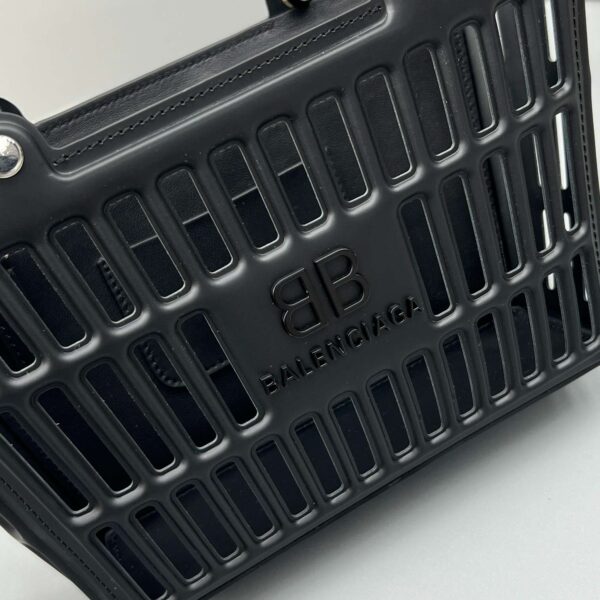 Balenciaga Small Mag Basket Bag White/Black For Women 11in/28cm