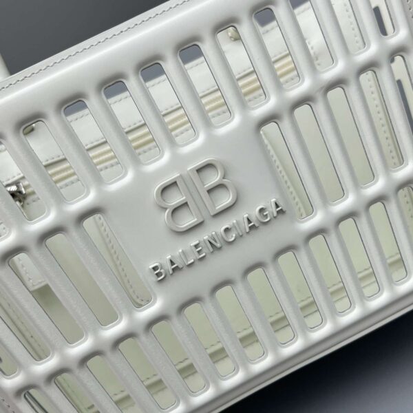 Balenciaga Small Mag Basket Bag White/Black For Women 11in/28cm